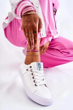 Hot Big Star Shoes Damskie Trampki Big Star Białe AA274511
