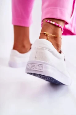 Hot Big Star Shoes Damskie Trampki Big Star Białe AA274511