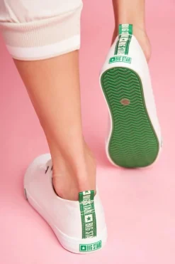 Discount Big Star Shoes Damskie Trampki Big Star FF274088 Biało-Zielone