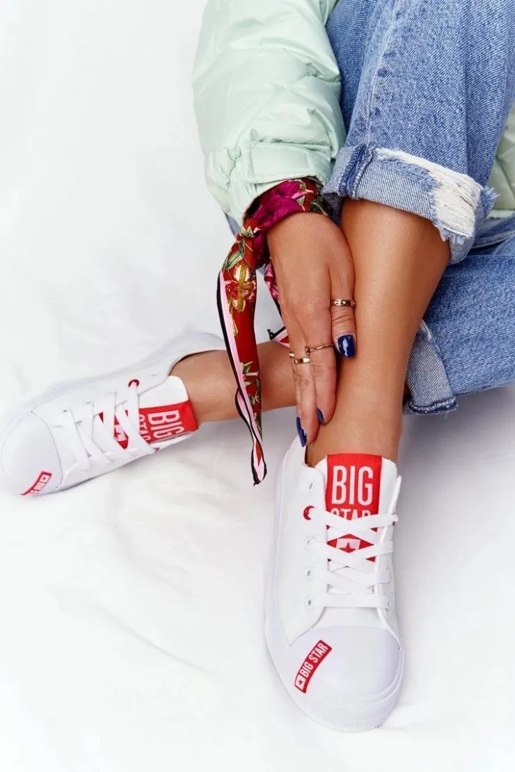 Damskie Big Star Shoes Damskie Trampki BIG STAR HH274675 Białe