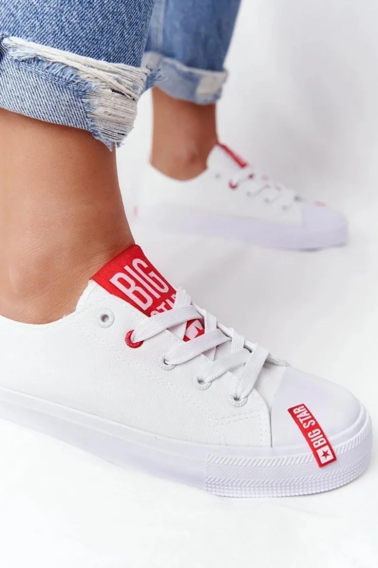Damskie Big Star Shoes Damskie Trampki BIG STAR HH274675 Białe
