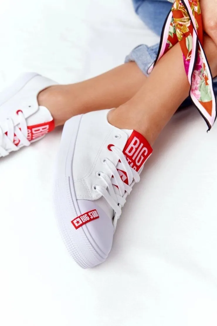 Damskie Big Star Shoes Damskie Trampki BIG STAR HH274675 Białe