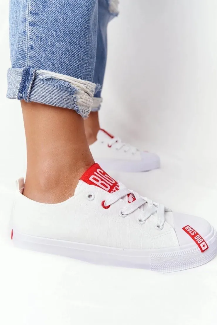 Damskie Big Star Shoes Damskie Trampki BIG STAR HH274675 Białe