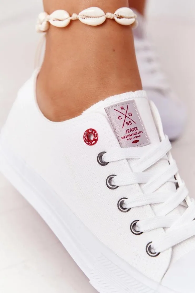 Damskie Cross Jeans Damskie Trampki HH2R4017C Białe