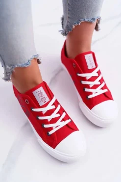 Damskie Cross Jeans Damskie Trampki Czerwone DD2R4072