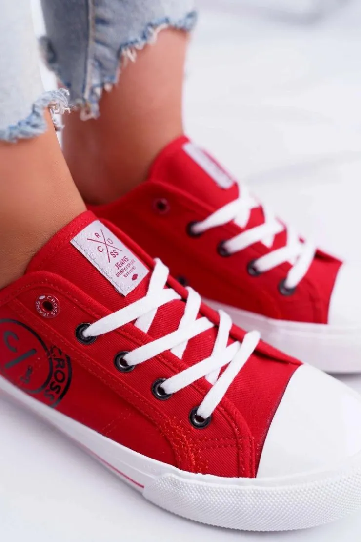 Damskie Cross Jeans Damskie Trampki Czerwone DD2R4072