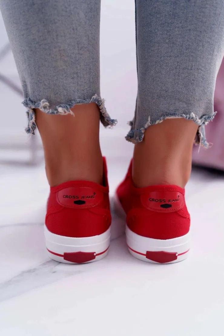 Damskie Cross Jeans Damskie Trampki Czerwone DD2R4072