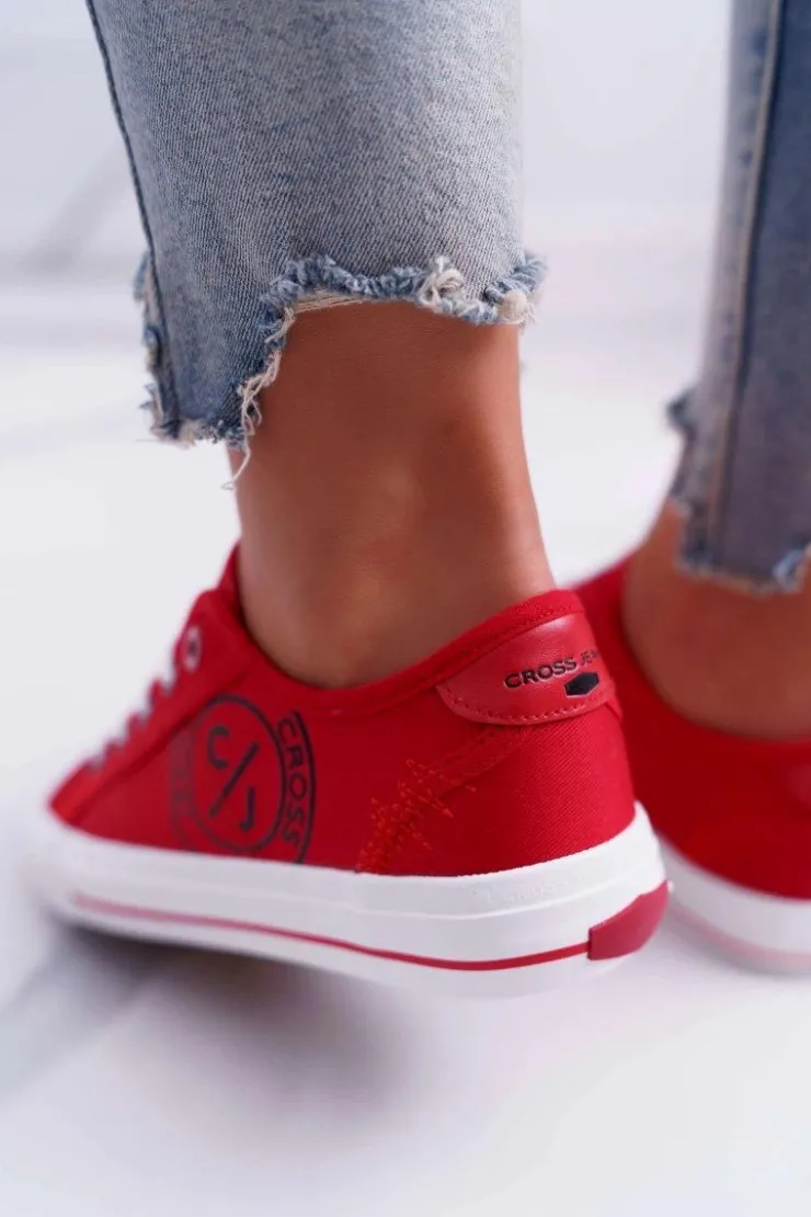 Damskie Cross Jeans Damskie Trampki Czerwone DD2R4072