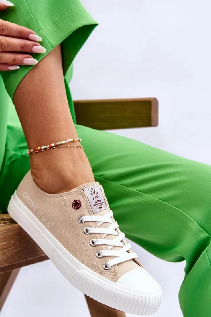 Damskie Cross Jeans Damskie Trampki LL2R4070 Beżowe