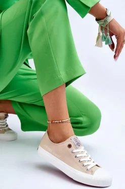 Damskie Cross Jeans Damskie Trampki LL2R4070 Beżowe