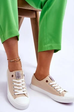 Damskie Cross Jeans Damskie Trampki LL2R4070 Beżowe