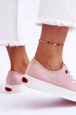 Cross Jeans Trampki Damskie Cross Jeans|Trampki Damskie Niskie*Damskie Trampki LL2R4068 Nude