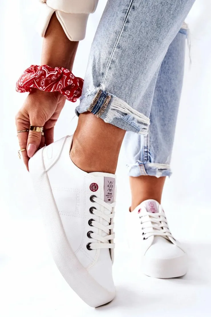 Damskie Cross Jeans Damskie Trampki II2R4004C Białe