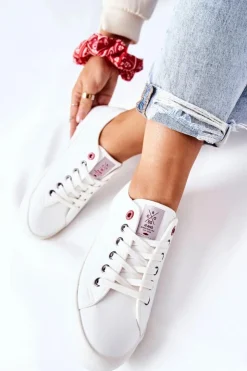 Damskie Cross Jeans Damskie Trampki II2R4004C Białe