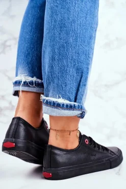 Cross Jeans Trampki Damskie Cross Jeans|Trampki Damskie Niskie*Damskie Trampki Czarne DD2R4029