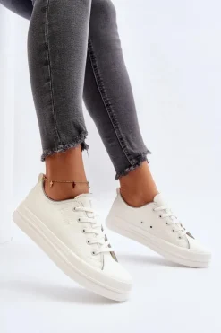 Damskie Big Star Shoes Damskie Trampki Eko Skórzane Big Star NN274847 Białe