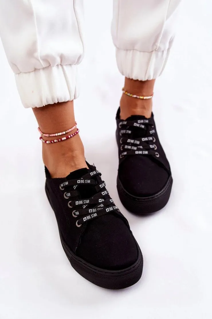 Damskie Big Star Shoes Damskie Trampki Memory Foam System Big Star KK276001 Czarne