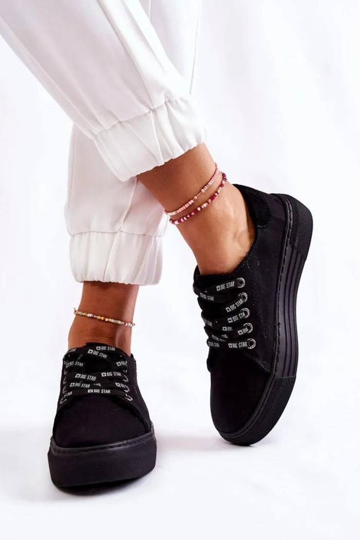 Damskie Big Star Shoes Damskie Trampki Memory Foam System Big Star KK276001 Czarne