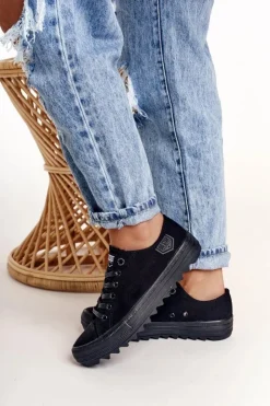 Online Big Star Shoes Damskie Trampki Na Dużej Podeszwie BIG STAR FF274248 Czarne