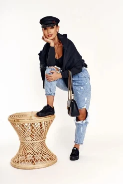 Online Big Star Shoes Damskie Trampki Na Dużej Podeszwie BIG STAR FF274248 Czarne