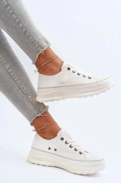 Discount Big Star Shoes Damskie Trampki Na Masywnej Podeszwie Big Star NN274126 Białe Biały