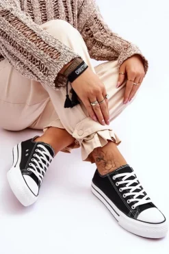 Online Boto Damskie Trampki Na Masywnej Platformie Czarne Ember