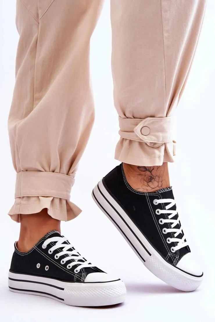 Online Boto Damskie Trampki Na Masywnej Platformie Czarne Ember