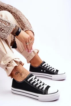 Online Boto Damskie Trampki Na Masywnej Platformie Czarne Ember