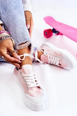 Boto Trampki Damskie Niskie*Damskie Trampki Na Platformie Różowe Comes