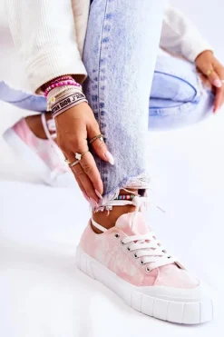 Boto Trampki Damskie Niskie*Damskie Trampki Na Platformie Różowe Comes