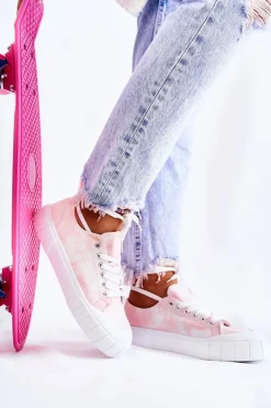 Boto Trampki Damskie Niskie*Damskie Trampki Na Platformie Różowe Comes