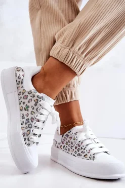 GOE Trampki Damskie Niskie|Sneakersy Damskie*Damskie Trampki Na Platformie JJ2N4075 Białe