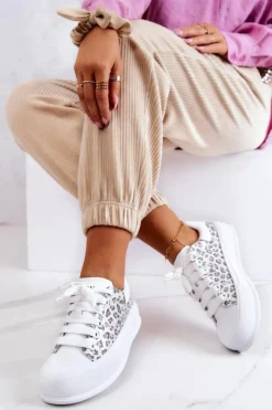 GOE Trampki Damskie Niskie|Sneakersy Damskie*Damskie Trampki Na Platformie JJ2N4075 Białe