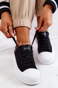 Best GOE Damskie Trampki Na Platformie JJ2N4073 Czarne