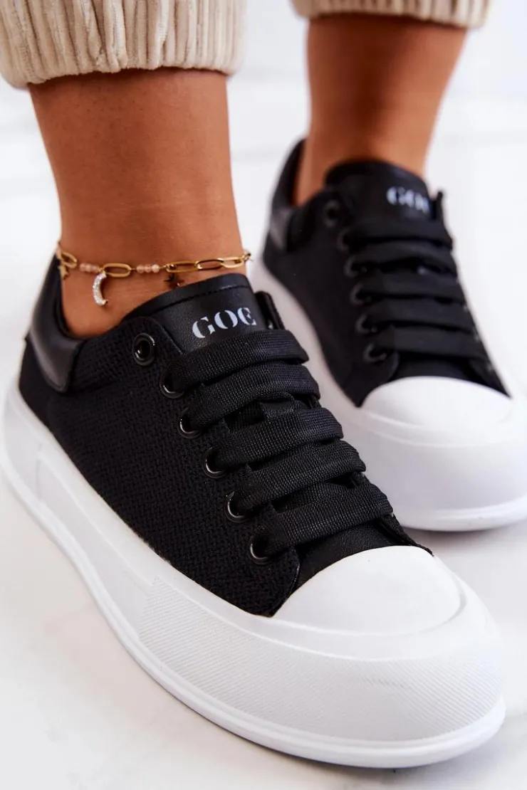 Best GOE Damskie Trampki Na Platformie JJ2N4073 Czarne