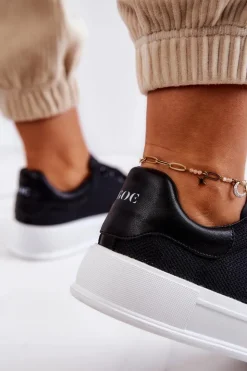 Best GOE Damskie Trampki Na Platformie JJ2N4073 Czarne