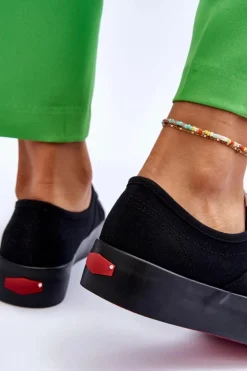 Cross Jeans Trampki Damskie Cross Jeans|Trampki Damskie Niskie*Damskie Trampki Na Platformie LL2R4039 Czarne Czarny