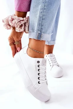 Damskie Big Star Shoes Damskie Trampki Na Platformie BIG STAR II274348 Białe