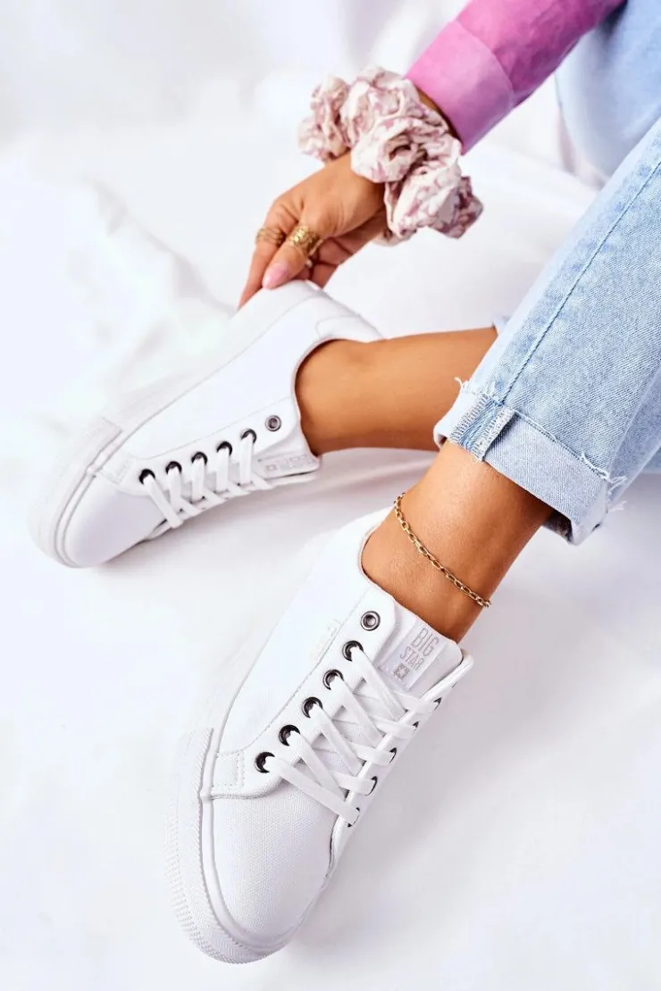 Damskie Big Star Shoes Damskie Trampki Na Platformie BIG STAR II274348 Białe