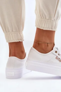 Lee Cooper Trampki Damskie Niskie*Damskie Trampki Na Platformie LCW-24-31-2725 Białe