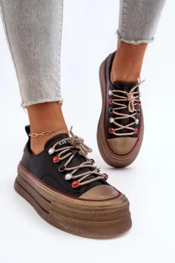 Damskie GOE Damskie Trampki Na Platformie NN2N4053 Czarne