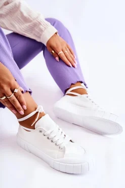 Damskie Boto Damskie Trampki Na Platformie Białe Comes