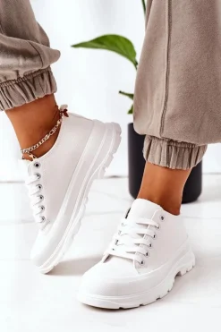 Boto Trampki Damskie Niskie*Damskie Trampki Na Platformie Białe Travel Time