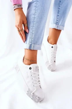 New Big Star Shoes Damskie Trampki Na Platformie BIG STAR II274181 Białe