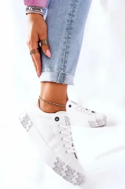 New Big Star Shoes Damskie Trampki Na Platformie BIG STAR II274181 Białe