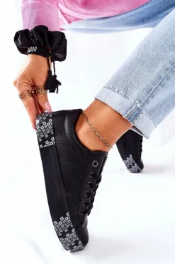 Damskie Big Star Shoes Damskie Trampki Na Platformie BIG STAR II274183 Czarne