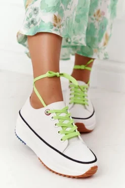 Online Evento Damskie Trampki Na Platformie Białe Electric Love