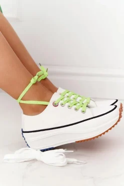 Online Evento Damskie Trampki Na Platformie Białe Electric Love