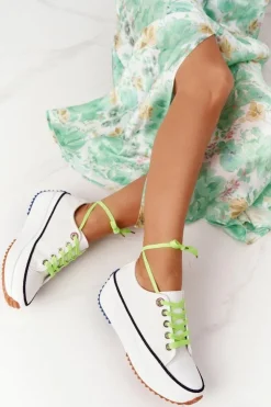 Online Evento Damskie Trampki Na Platformie Białe Electric Love