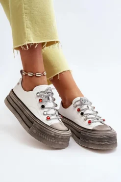 Clearance GOE Damskie Trampki Na Platformie NN2N4054 Białe